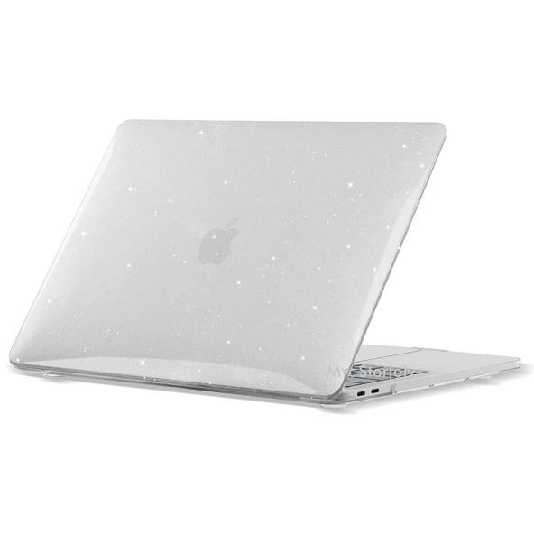 Macbook Air Kılıf 15 inç M2-M3-M4, Simli Kristal Parlak (15” Air) A2941 A3114 A3241 ile Uyumlu