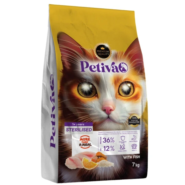 Petiva Sterilised (Kısırlaştırlımış) Balıklı Kedi Maması 7Kg