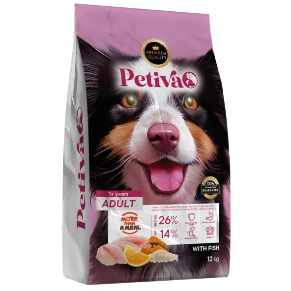 Petiva Yetişkin Balıklı Köpek Maması 12 Kg