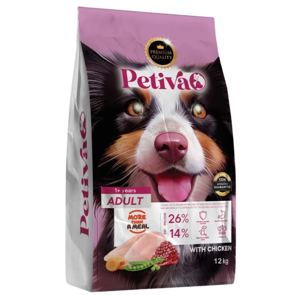 Petiva Yetişkin Tavuk Etli Köpek Maması 12 Kg