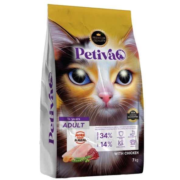 Petiva Yetişkin Tavuklu Kedi Maması 7Kg