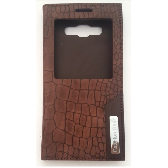 Samsung Galaxy A7 2015 Kapaklı Gizli Mıktanıslı Magnum Kılıf Kahverengi ürün görseli 1