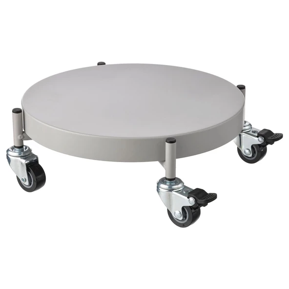 Tekerlekli Saksı Altı MeridyenDukkan 32 cm Galvanizli Saksılık Altı Pratik Frenli - 3