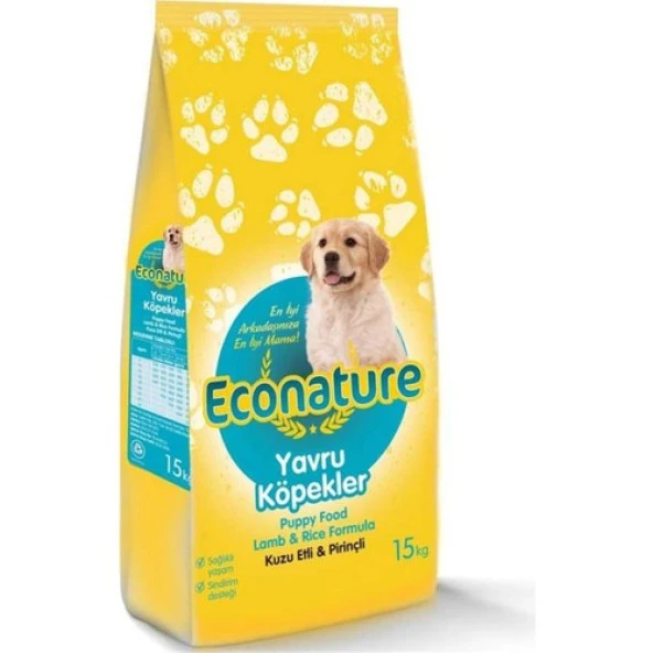 Econature Kuzu Etli Yavru Köpek Maması 15 Kg