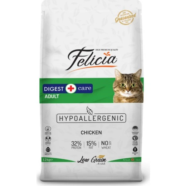 Felicia HypoAllergenic Tavuklu ve Hamsili Düşük Tahıllı Yetişkin Kedi Maması 12kg