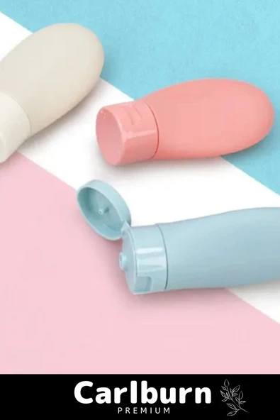 Premium Doldurulabilir Taşınabilir Krem Şampuan Jel 3 Adet 60ml Hijyenik Seyahat Tipi Banyo Seti - 4