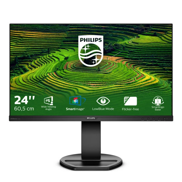 Philips 241B8QJEB 23.8" 75Hz 5Ms DVI+VGA+HDMI+DP+USB FullHD Adaptive-Sync IPS Pivot Vesa Monitör ürün görseli 1