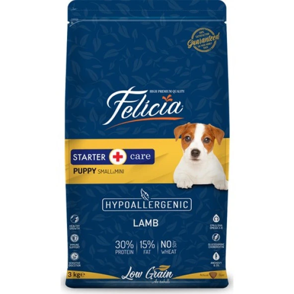 Felicia HypoAllergenic Kuzulu Küçük/Orta Irk Düşük Tahıllı Yavru Köpek Maması 3kg