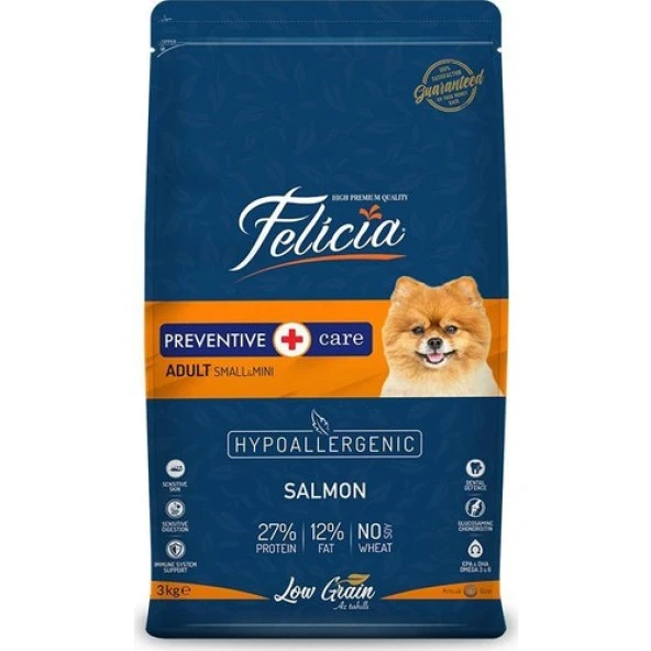 Felicia HypoAllergenic Somonlu Küçük Irk Düşük Tahıllı Yetişkin Köpek Maması 3kg