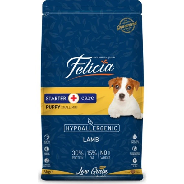 Felicia Hypoallergenic Kuzulu Pirinçli Küçük Irk Düşük Tahıllı Yavru Köpek Maması 6Kg