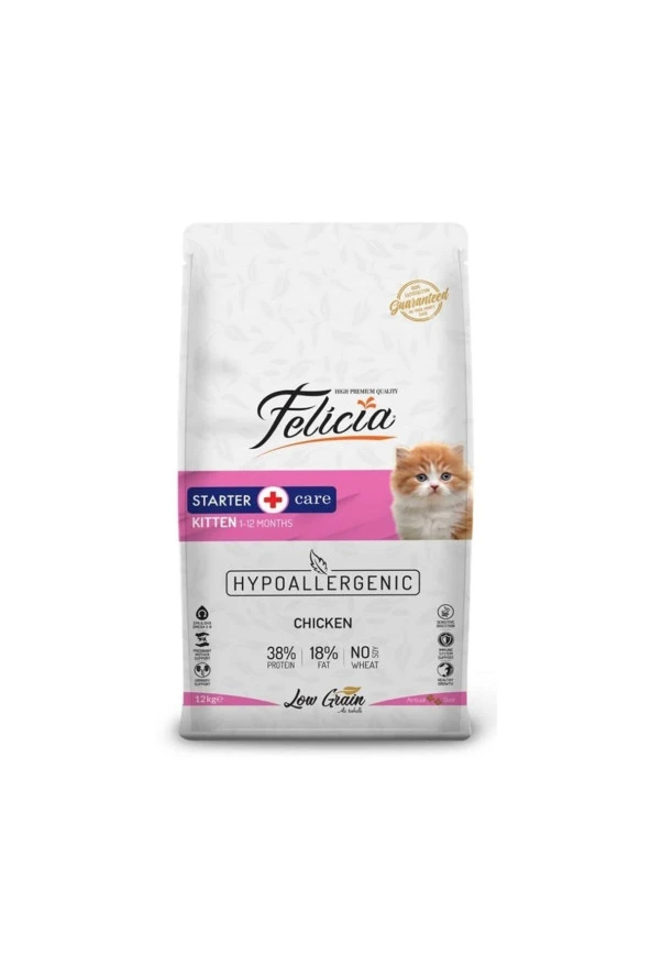Felicia HypoAllergenic Tavuklu ve Hamsili Düşük Tahıllı Yavru Kedi Maması 12kg