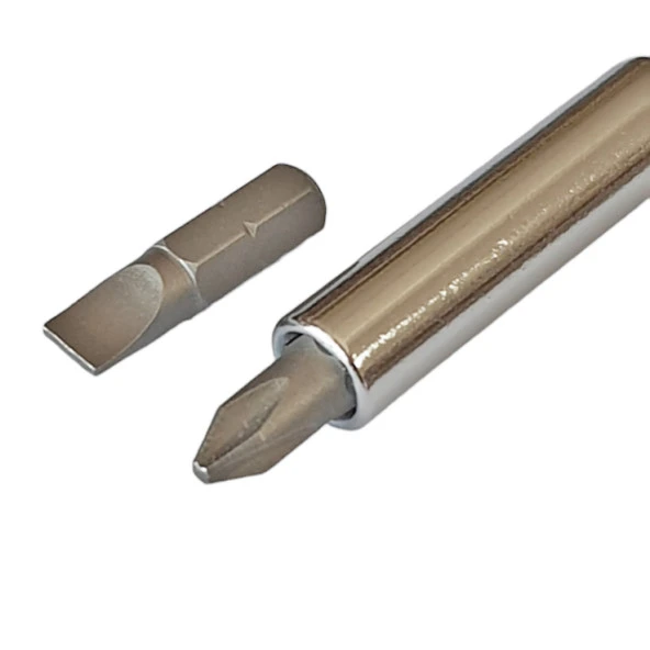 Manyetik Bits Tutucu Tornavida Seti Yıldız Ve Düz Uç 2 Uçlu Mıknatıslı Lokma Tornavida - 4