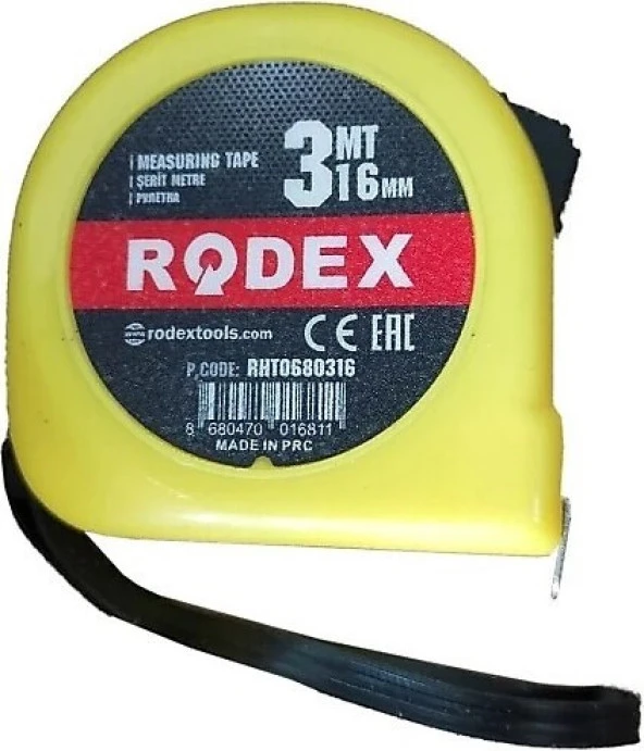 Rodex Rht0680316 Rodex 3m*16mm  Şerit Metre 12pcs/box (240) (mtp316)