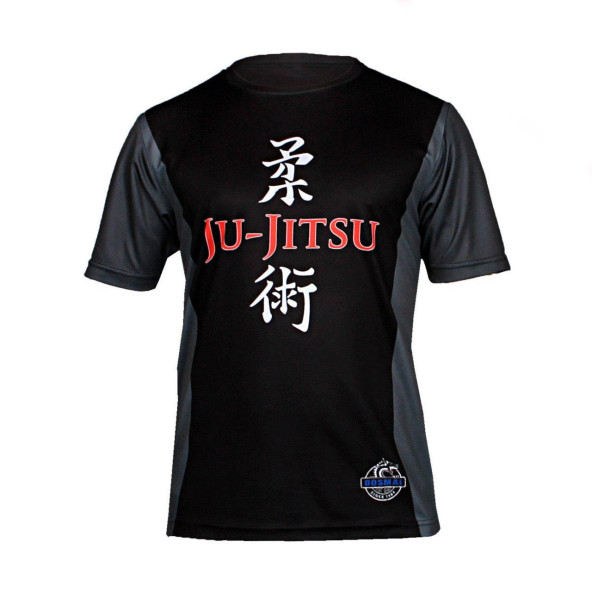 Dosmai Dijital Baskılı Jujitsu Bisiklet Yaka Spor T-Shirt Siyah JIT014