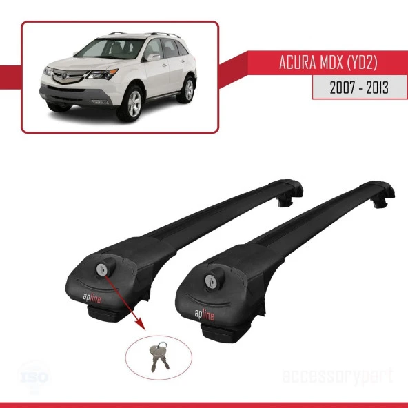 Acura MDX (YD2) 2007-2013 Arası ile uyumlu ACE-1 Ara Atkı Tavan Barı SİYAH - Resim 4