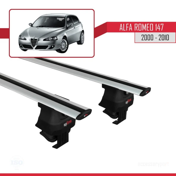 Alfa Romeo 147 2000-2010 Arası ile uyumlu ACE-4 Ara Atkı Tavan Barı GRİ - Resim 2