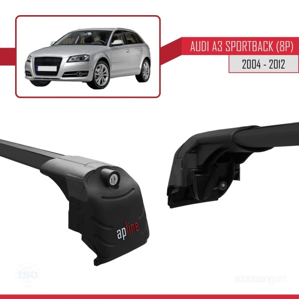Audi A3 (8P) SPORTBACK 2004-2012 Arası ile uyumlu ACE-2 Ara Atkı Tavan Barı SİYAH - Resim 4