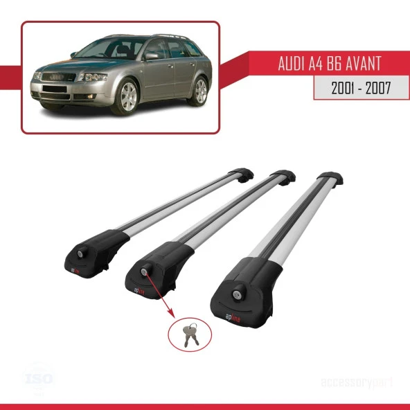 Audi A4 (B6) AVANT 2002-2004 Arası ile uyumlu ACE-1 Ara Atkı Tavan Barı GRİ 3 ADET BAR - Resim 4