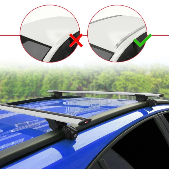 Bmw 3 Series Touring (E91) 2005-2011 Arası ile uyumlu HOOK Model Anahtar Kilitli Ara Atkı Tavan Barı GRİ