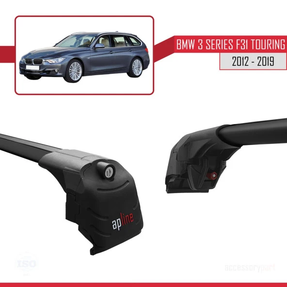 BMW 3 Serisi (F31) TOURING 2012-2019 Arası ile uyumlu ACE-2 Ara Atkı Tavan Barı SİYAH - 3