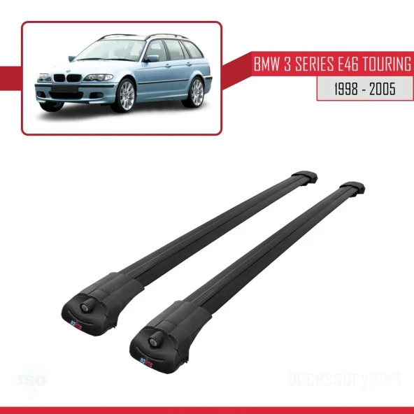 BMW 3 Serisi için ESTATE - TOURING (E46) 1998-2005 Arası ile uyumlu ACE-1 Ara Atkı Tavan Barı SİYAH - Resim 3