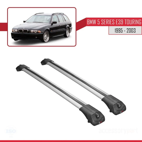 BMW 5 Serisi (E39) TOURING 1995-2003 Arası ile uyumlu ACE-1 Ara Atkı Tavan Barı GRİ - 3