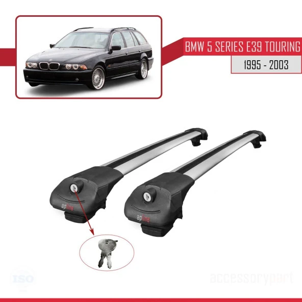 BMW 5 Serisi (E39) TOURING 1995-2003 Arası ile uyumlu ACE-1 Ara Atkı Tavan Barı GRİ - 4