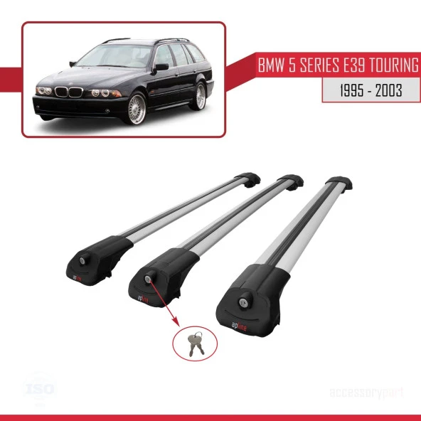 BMW 5 Serisi (E39) TOURING 1995-2003 Arası ile uyumlu ACE-1 Ara Atkı Tavan Barı GRİ 3 ADET BAR - Resim 4