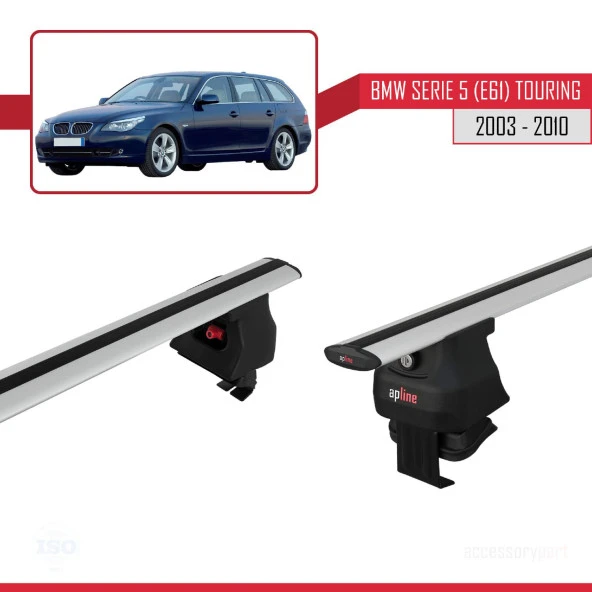BMW Serie 5 (E61) Touring 2003-2010 Arası ile uyumlu ACE-4 Ara Atkı Tavan Barı GRİ - Resim 3