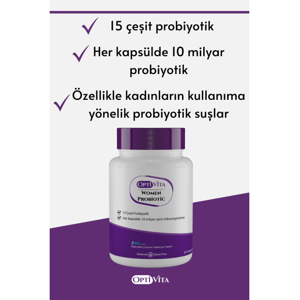Optivita Women Probiotic Kadınlar İçin Probiyotik Mikroorganizma 30 Kapsül - 2