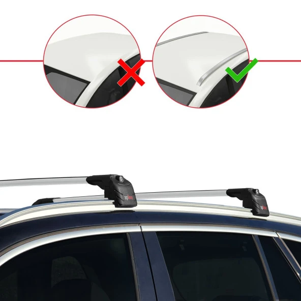 BMW X5 (G05) 2019 ve Sonrası ile Uyumlu ACE-2 Ara Atkı Tavan Barı GRİ - Resim 2