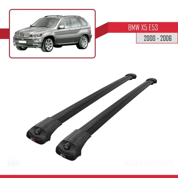 BMW X5 2000-2006 (E53) Arası ile uyumlu ACE-1 Ara Atkı Tavan Barı SİYAH - Resim 3