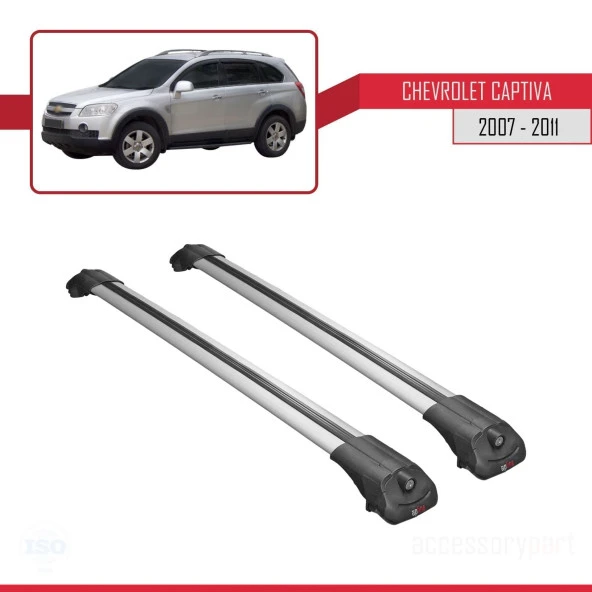 Chevrolet Captiva 2007-2011 Arası ile uyumlu ACE-1 Ara Atkı Tavan Barı GRİ - 3