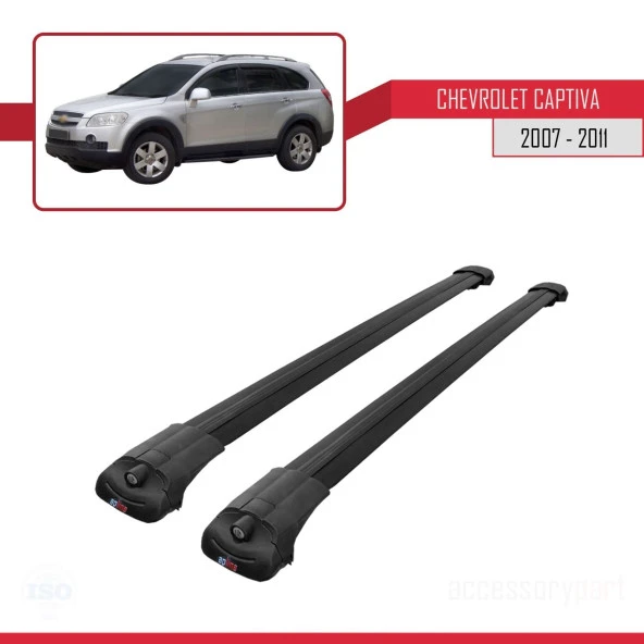 Chevrolet Captiva 2007-2011 Arası ile uyumlu ACE-1 Ara Atkı Tavan Barı SİYAH - Resim 3