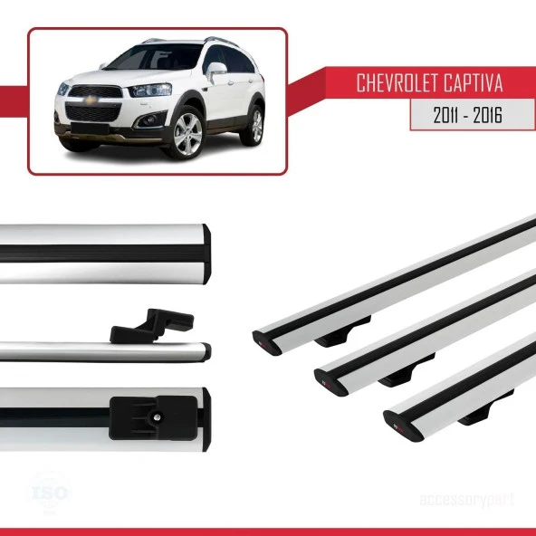 Chevrolet Captiva 2011-2016 Arası ile uyumlu Basic Model Ara Atkı Tavan Barı GRİ 3 ADET - Resim 3