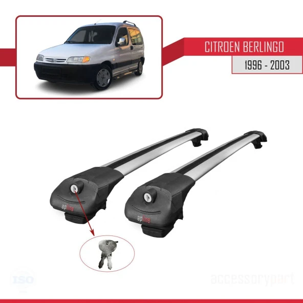 Citroen Berlingo 1996-2003 Arası ile uyumlu ACE-1 Ara Atkı Tavan Barı GRİ - Resim 4