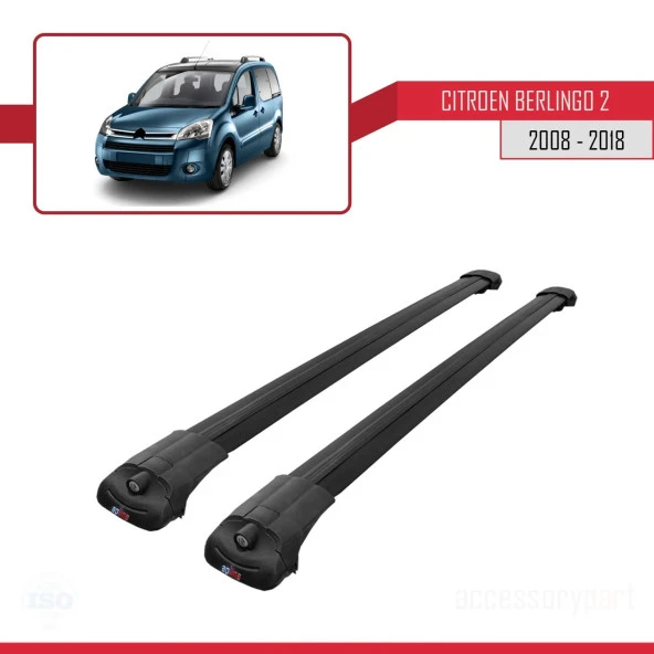 Citroen Berlingo 2008-2018 Arası ile uyumlu ACE-1 Ara Atkı Tavan Barı SİYAH - Resim 4