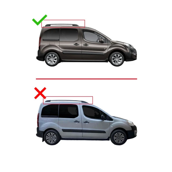 Citroen Berlingo 2008-2018 Arası ile uyumlu FLY Model Ara Atkı Tavan Barı SİYAH 4 ADET BAR - Resim 3