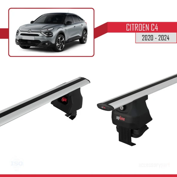 Citroen C4 2020 ve Sonrası ile uyumlu ACE-4 Ara Atkı Tavan Barı GRİ - Resim 3
