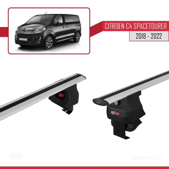 Citroen C4 Spacetourer (MK2) 2018-2022 Arası ile uyumlu ACE-4 Ara Atkı Tavan Barı GRİ - 3