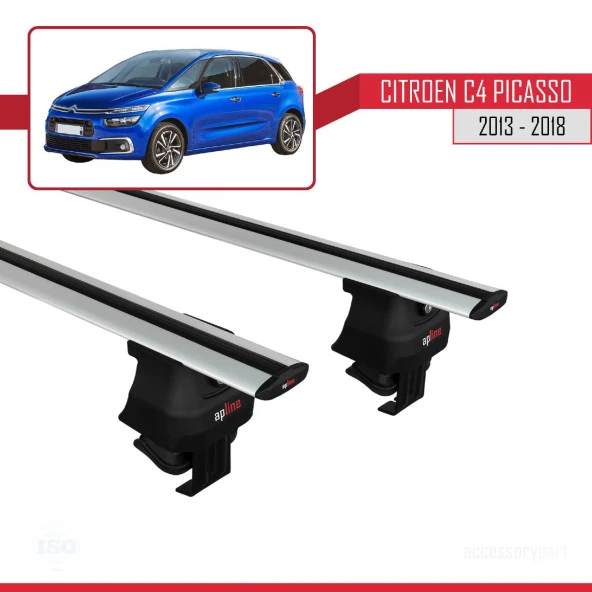 Citroen C4 Picasso (MK2) 2013-2018 Arası ile uyumlu ACE-4 Ara Atkı Tavan Barı GRİ - Resim 4