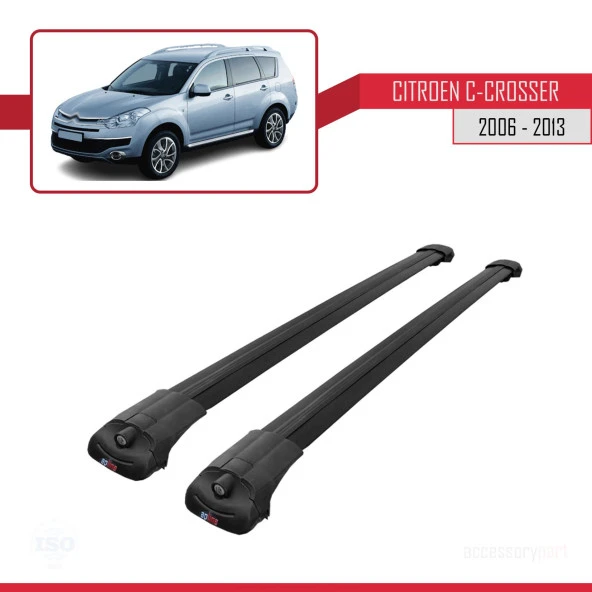 Citroen C-Crosser 2006-2013 Arası ile uyumlu ACE-1 Ara Atkı Tavan Barı SİYAH