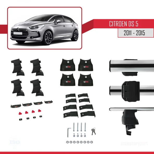 Citroen DS5 2011-2015 Arası ile uyumlu ACE-4 Ara Atkı Tavan Barı GRİ