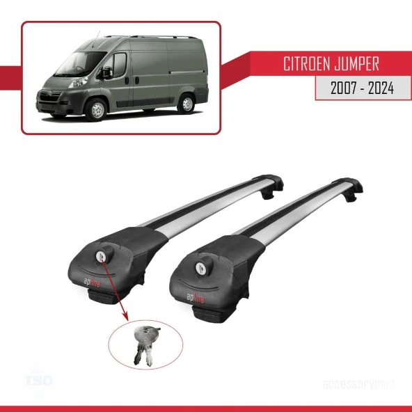 Citroen Jumper 2007 ve Sonrası ile uyumlu ACE-1 Ara Atkı Tavan Barı GRİ - 4