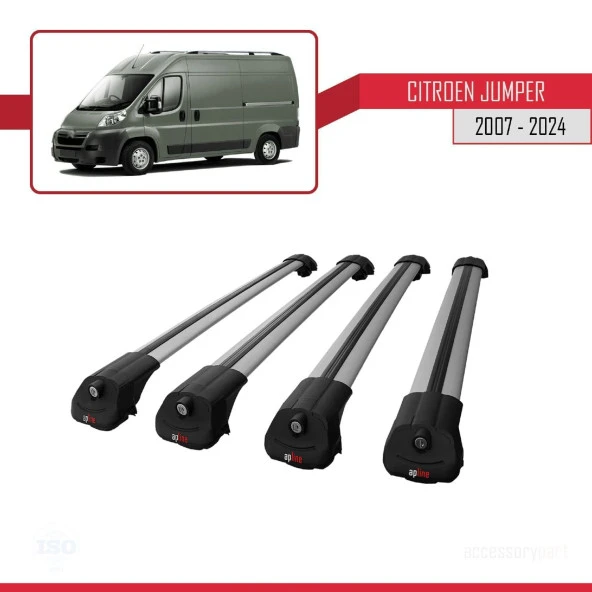 Citroen Jumper 2007 ve Sonrası ile uyumlu ACE-1 Ara Atkı Tavan Barı GRİ 4 ADET BAR - Resim 4