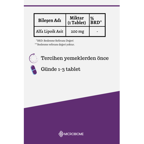 Microbiome Alpha Lipoic Acid 200 Mg 30 Tablet Alfa Lipoik Asit - 3