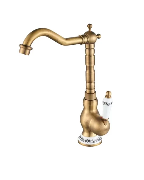 Rustik Antik Evye Bataryası Mutfak Musluğu Eskitme Osmanlı Lavabo Çanak Armatür Otantik - 6