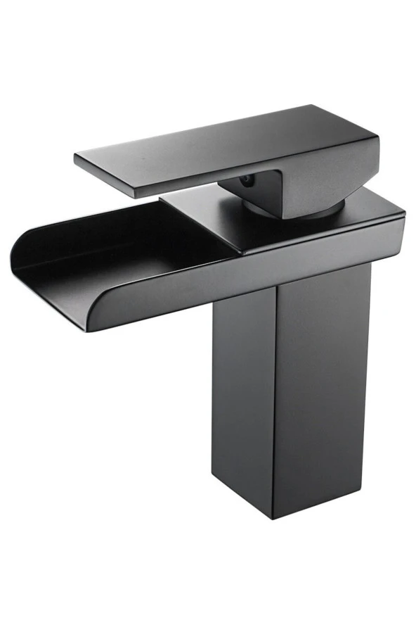 Siyah Lavabo Bataryası Yeni Havza Model Yüksek Kalite Lüks Lavabo Musluğu Çift Girişli Armatür - 4