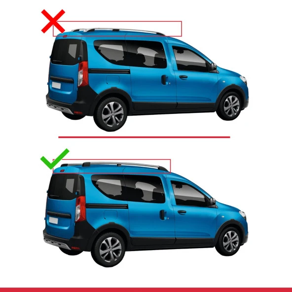 Dacia Dokker 2012 ve Sonrası ile uyumlu FLY Model Ara Atkı Tavan Barı GRİ 3 ADET BAR