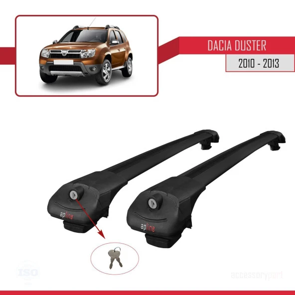 Dacia Duster 2010-2013 Arası ile uyumlu ACE-1 Ara Atkı Tavan Barı SİYAH - Resim 4